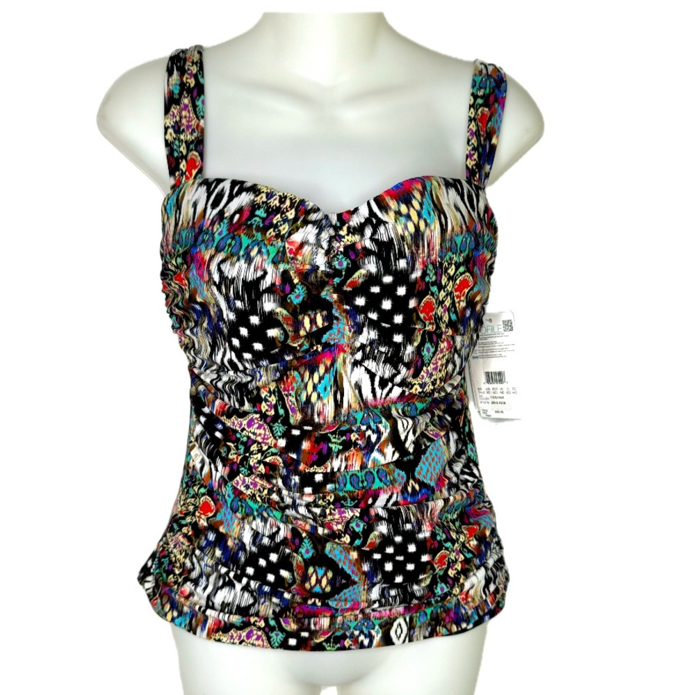 NEW Profile Swim Tank Tankini Top Sz 36D Bin A